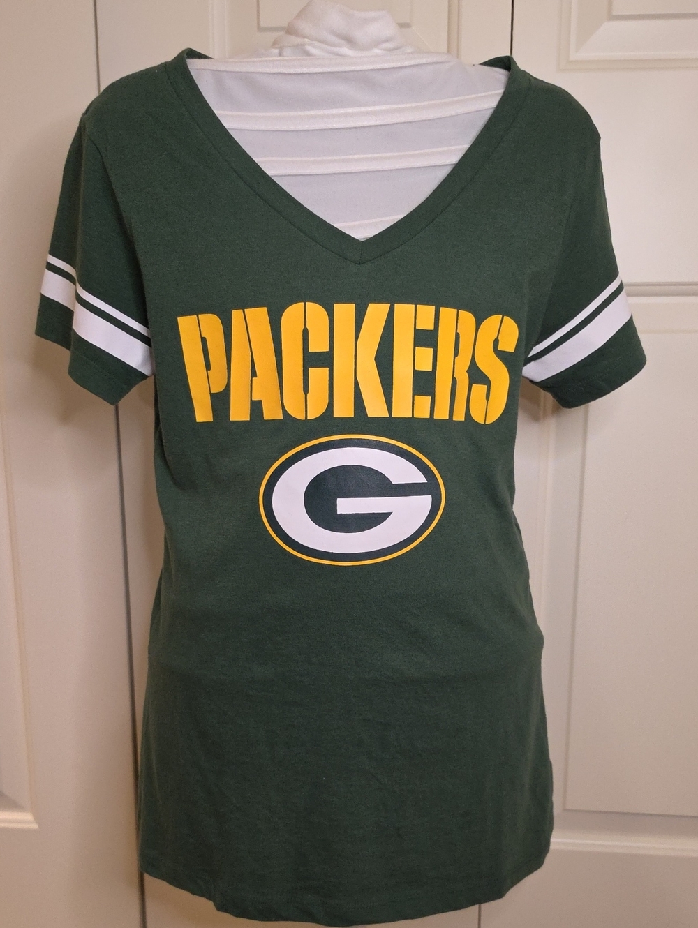 NFL Green & Yellow Packers V-Neck Short Sleeve Tee